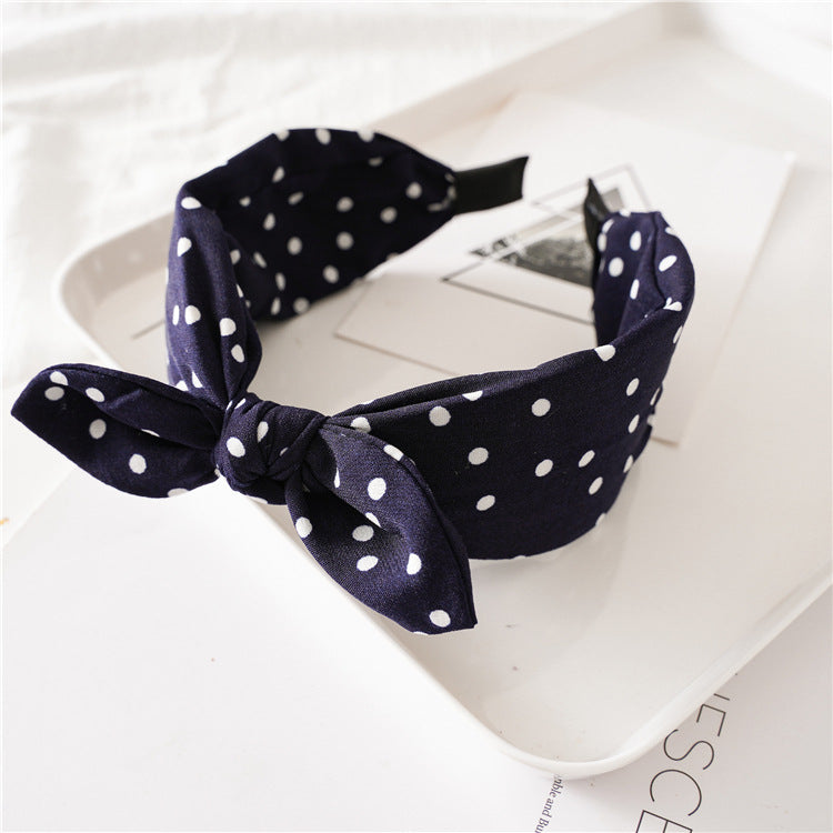 Wholesale Leopard Rabbit Ears Knotted Wide Version of Hairband Hair Headband